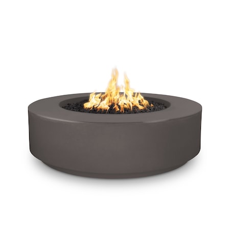 The Outdoor Plus 42 Round Florence Fire Pit, GFRC Concrete, Chestnut, Spark Ignition with Flame Sense, Liquid Propane OPT-FL42FSEN-CST-LP